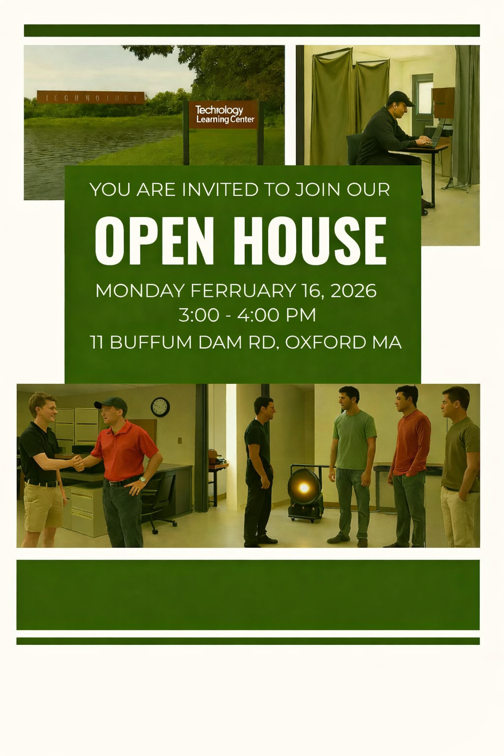 Monday February 16 open house